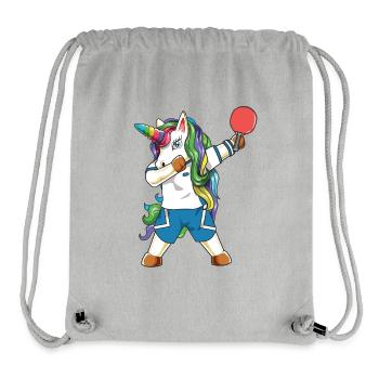 Joueur de ping-pong licorne qui fait du dab - Sac à cordon recyclé Stanley/Stella - gris chiné - Devant