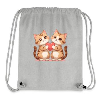Duo Cœur de Chat - Sac à cordon recyclé Stanley/Stella - gris chiné - Devant