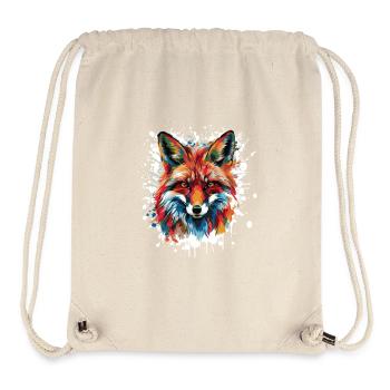 Wasserfarbiger Fuchs Kopf - Stanley/Stella recycelter Gym Bag - Naturweiß - Vorne
