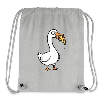 Stupid goose steals pizza - Stanley/Stella Recycled Gym Bag - heather grey - Front