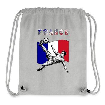 Football France Flag Quille de pied suspendu - Sac à cordon recyclé Stanley/Stella - gris chiné - Devant