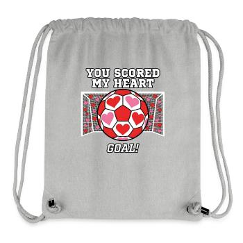 Tu as marqué mon but de cœur, joueur de football Valentine - Sac à cordon recyclé Stanley/Stella - gris chiné - Devant
