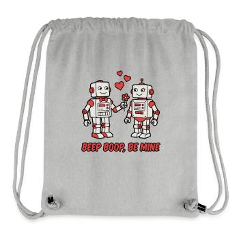 Beep Boop Be Mine Süßer Roboter-Valentin - Stanley/Stella recycelter Gym Bag - Grau meliert - Vorne