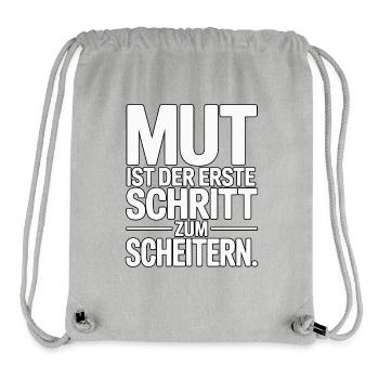 Mut ist der erste Schritt zum Scheitern - Stanley/Stella recycelter Gym Bag - Grau meliert - Vorne