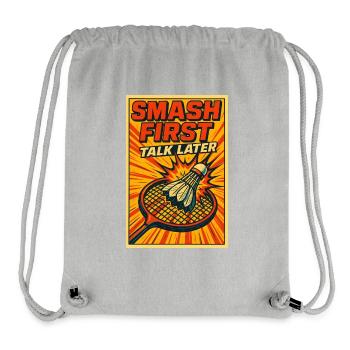 Smash First Talk Later | Badminton Smash - Stanley/Stella recycelter Gym Bag - Grau meliert - Vorne