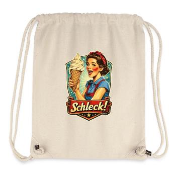 Retro Frau mit Eis und Schleck Schriftzug - Stanley/Stella recycelter Gym Bag - Naturweiß - Vorne