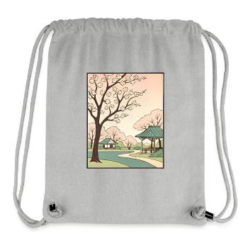 Traditioneller Japanischer Kirschblüten - Stanley/Stella recycelter Gym Bag - Grau meliert - Vorne