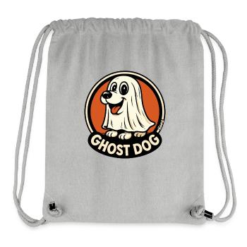 Logo du cercle de dessins animés du chien fantôme - Sac à cordon recyclé Stanley/Stella - gris chiné - Devant
