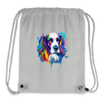 Cocker Spaniel Hund Farbenfrohes Pop-Art-Porträt - Stanley/Stella recycelter Gym Bag - Grau meliert - Vorne