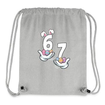 Pâques 67 avec des oreilles de lapin - Sac à cordon recyclé Stanley/Stella - gris chiné - Devant