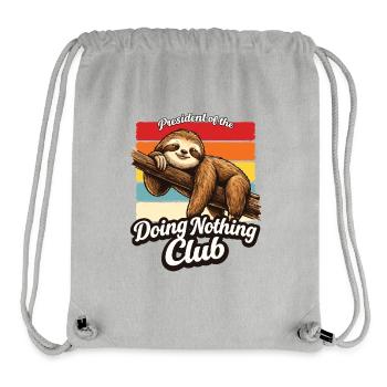 Président paresseux qui ne fait rien Chemise du club Drôle - Sac à cordon recyclé Stanley/Stella - gris chiné - Devant