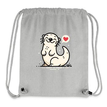 Heartlit Seal Charm - Stanley/Stella Recycled Gym Bag - heather grey - Front
