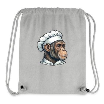 Chimpanzee Cook Cartoon - Stanley/Stella Recycled Gym Bag - heather grey - Front