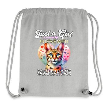 Savannah Cat Girl - Stanley/Stella Recycled Gym Bag - heather grey - Front
