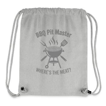 BBQ PIT MASTER WHERE’S THE MEAT Grill Grafik - Stanley/Stella recycelter Gym Bag - Grau meliert - Vorne
