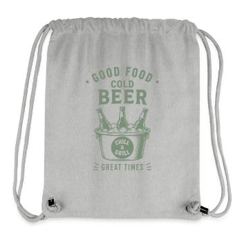 GOOD FOOD COLD BEER CHILL AND GRILL Sommer - Stanley/Stella recycelter Gym Bag - Grau meliert - Vorne