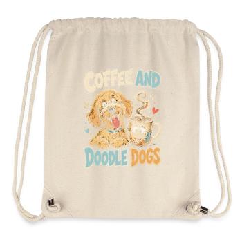 Coffee Dog Doodle Motif - Stanley/Stella Recycled Gym Bag - natural - Front