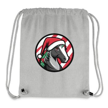 Cheval Noël Animal - Sac à cordon recyclé Stanley/Stella - gris chiné - Devant