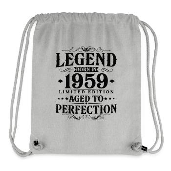 Légende 1959 Vintage Born Vintage Anniversaire - Sac à cordon recyclé Stanley/Stella - gris chiné - Devant
