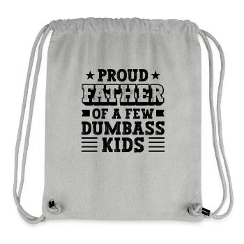 Papa Fun Geschenkidee Father Of A Few Dumbass Kids - Stanley/Stella recycelter Gym Bag - Grau meliert - Vorne