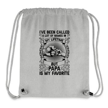 Idée de cadeau papa père fils appelé beaucoup de noms - Sac à cordon recyclé Stanley/Stella - gris chiné - Devant
