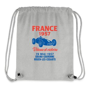 France 1957 | Retro Rennkultur - Stanley/Stella recycelter Gym Bag - Grau meliert - Vorne