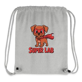 Super Lab – Le chiot labrador en héros - Sac à cordon recyclé Stanley/Stella - gris chiné - Devant
