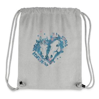 Geschenk für Reiterin Pferd Herz Pony Reiterleben - Stanley/Stella recycelter Gym Bag - Grau meliert - Vorne