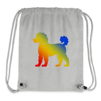 Caniche Chien Coloré - Sac à cordon recyclé Stanley/Stella - gris chiné - Devant