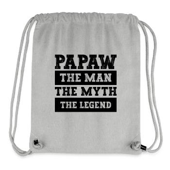 Papa Vater Opa Geschenkidee Papaw Spruch Retro - Stanley/Stella recycelter Gym Bag - Grau meliert - Vorne