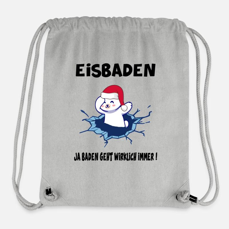 Eisbader-Eisbär Eisbad Winterschwimmer Winterbad - Stanley/Stella recycelter Gym Bag - Grau meliert