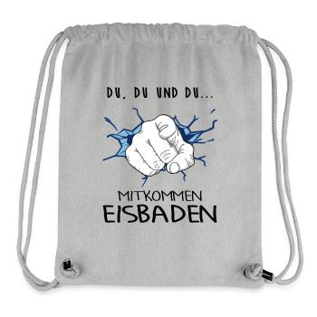 Eisbaden Winterbader-Motivation Eisbader - Stanley/Stella recycelter Gym Bag - Grau meliert - Vorne
