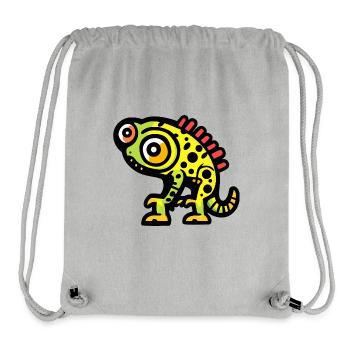 Caméléon Halloween Bande dessinée drôle - Sac à cordon recyclé Stanley/Stella - gris chiné - Devant