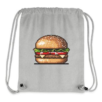 Burger Pixel Icon - Stanley/Stella Recycled Gym Bag - heather grey - Front