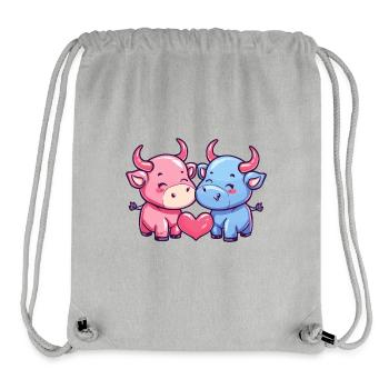 Stier Comic Paar Liebe - Stanley/Stella recycelter Gym Bag - Grau meliert - Vorne