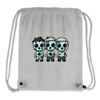 Zombies Halloween Bande dessinée mignonne - Sac à cordon recyclé Stanley/Stella - gris chiné - Devant