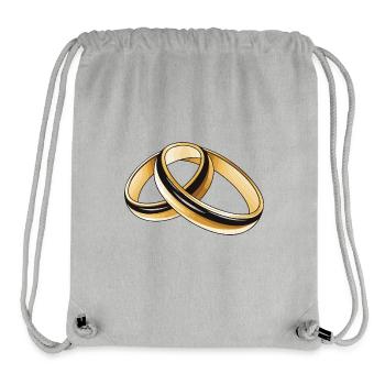 Anneaux de mariage symbole mariage - Sac à cordon recyclé Stanley/Stella - gris chiné - Devant