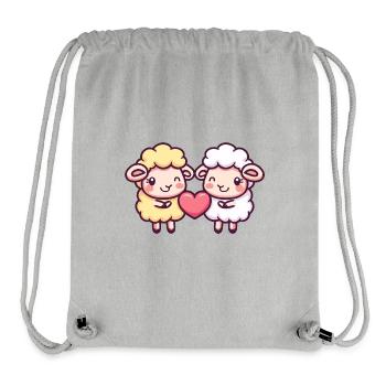 Sheep Comic Couple Love - Stanley/Stella Recycled Gym Bag - heather grey - Front