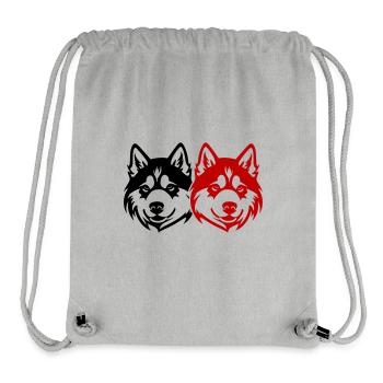 Akita Dog Head - Stanley/Stella Recycled Gym Bag - heather grey - Front