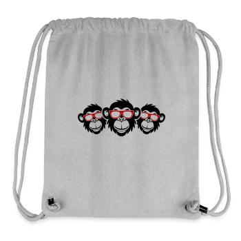 Affenkopf Lustig Party Affen - Stanley/Stella recycelter Gym Bag - Grau meliert - Vorne