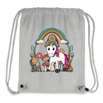 autumn, flowers, mushrooms, unicorn, nature, colorful, october - Stanley/Stella Recycled Gym Bag - heather grey - Front