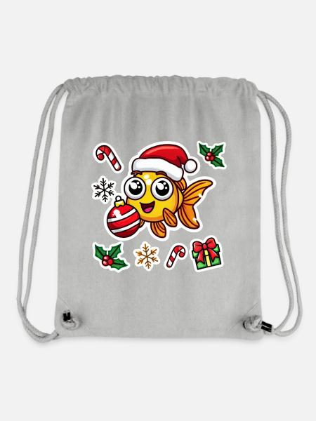 Goldfish Christmas Swim - Stanley/Stella Recycled Gym Bag - heather grey