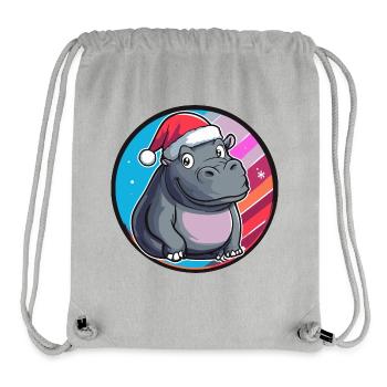 Nilpferd Weihnachten Tier - Stanley/Stella recycelter Gym Bag - Grau meliert - Vorne