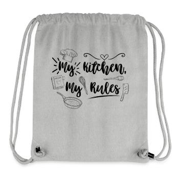 Ma cuisine, mes règles - Je suis le chef - Sac à cordon recyclé Stanley/Stella - gris chiné - Devant