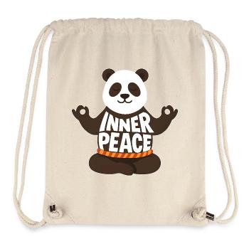 Panda Yoga Inner Peace Lotussitz Spruch - Stanley/Stella recycelter Gym Bag - Naturweiß - Vorne