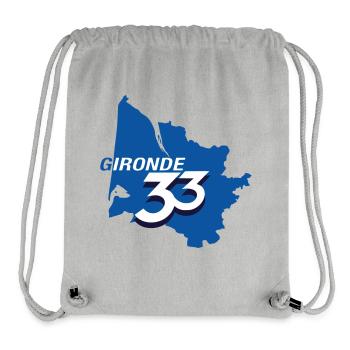 Carte Gironde 33 en Bleu - Sac à cordon recyclé Stanley/Stella - gris chiné - Devant