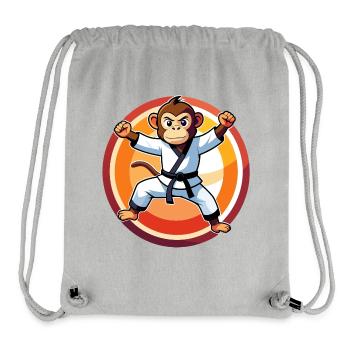 Motif du singe en combinaison de karaté pour enfants entraînés en karaté - Sac à cordon recyclé Stanley/Stella - gris chiné - Devant