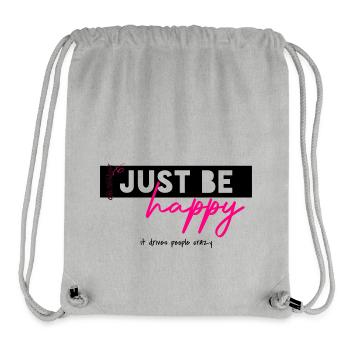 Happy - Bonne humeur - Heureux sa fascicule XO608 - Sac à cordon recyclé Stanley/Stella - gris chiné - Devant