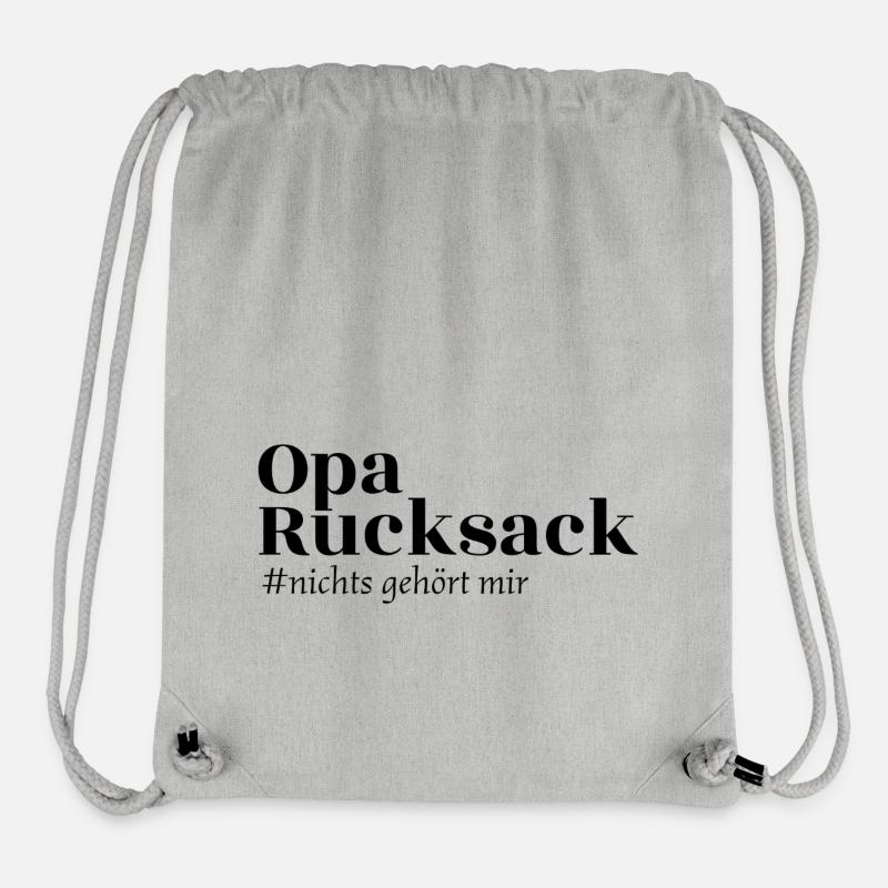 Oma Rucksack - nichts gehört mir - Stanley/Stella recycelter Gym Bag - Grau meliert