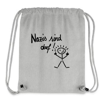 nazis sind doof - Stanley/Stella recycelter Gym Bag - Grau meliert - Vorne